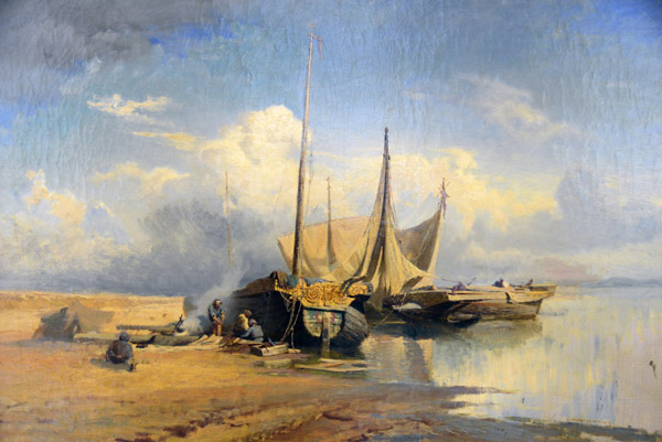 Fyodor Vasilyev, View on Volga Barges, 1870