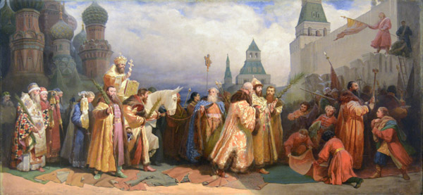 Vyacheslav Shvars, Palm Sunday in Moscow under Tsar Alexey Michailovitch, 1865