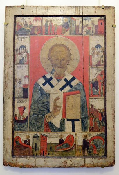 St. Nicholas with Scenes from his Life, 14th C. Novgorod