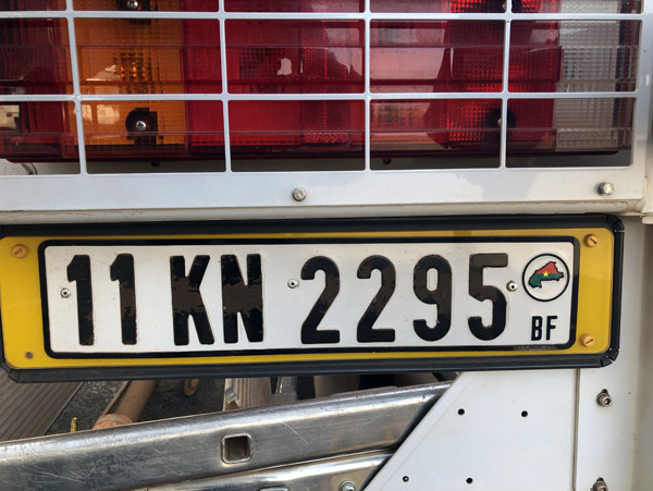 Burkina Faso License Plate