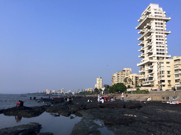 High-rise apartment with Indian features, Bandra