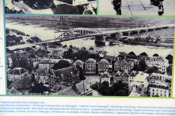 Aerial photo of the Arnhem Bridge taken before the 1944 battle