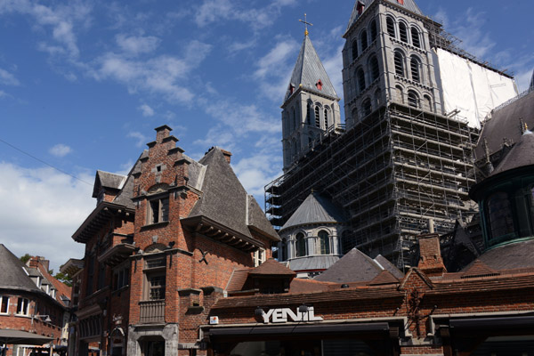 Unfortunately for my photos, Tournai Cathedral was under renovation 