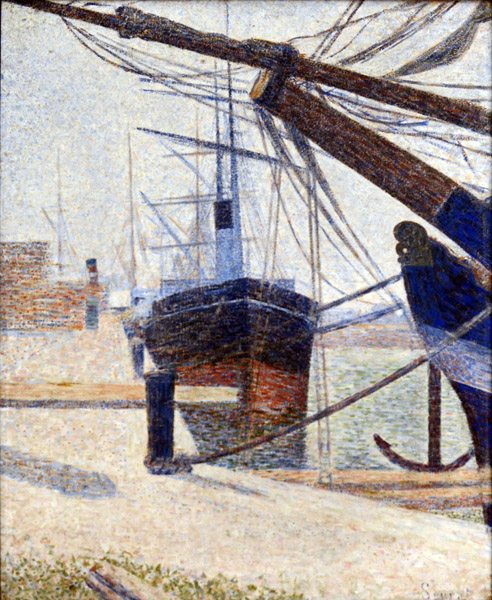 Georges Seurat, A corner of the harbor of Honfleur, summer 1886