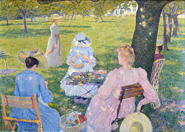 Tho van Rysselberghe, in July, before noon at the orchard