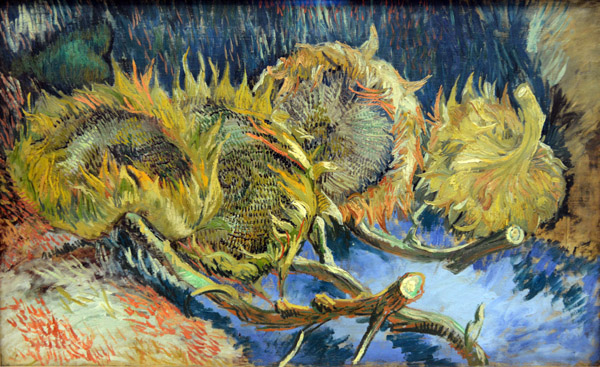 Vincent Van Gogh, Four sunflowers gone to seed, 1887