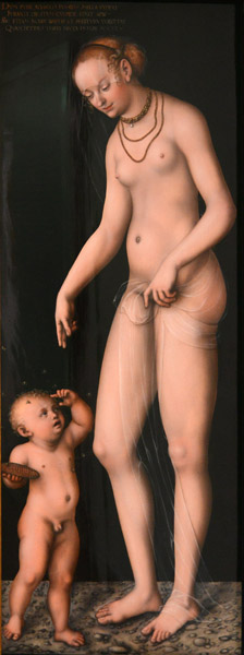 Lucas Cranach the Elder - Venus with Amor as honey thief, 1537