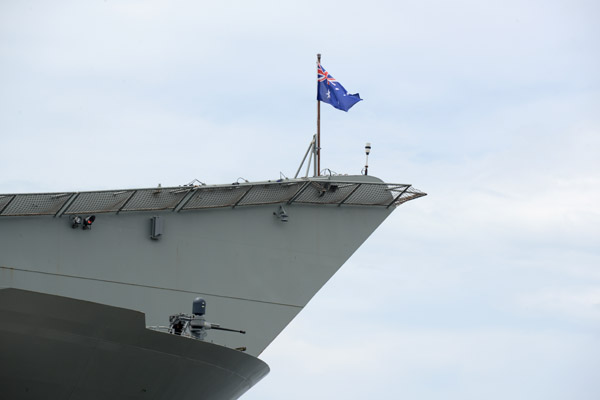 The bow of the HMAS Adelaide (L01)