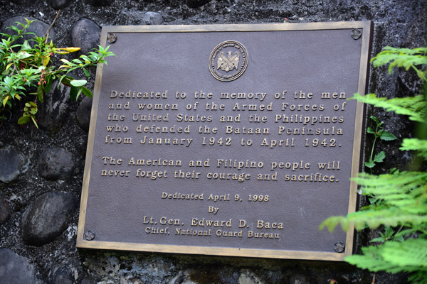 Dedicated to the memory of the Armed Forces of the USA and the Philippines who defended the Bataan Peninsula January-April 1942