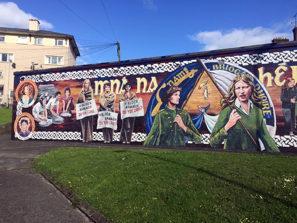 A large Derry Mural - Women Protesting H Block at Armagh