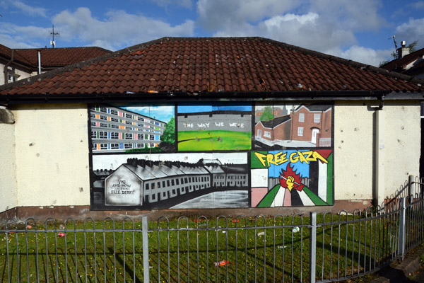 Derry Murals - The Way We Were, Free Derry, Free Gaza