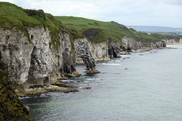 The White Cliffs stretching to the west of Dunlace Castle