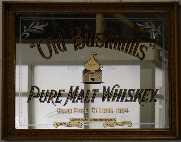 Mirror of Old Bushmills winner of the Grand Prize at the 1904 St. Louis World's Fair