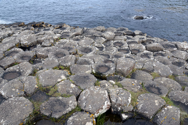 Most of the basalt columns are hexagonal, Giant's Causeway