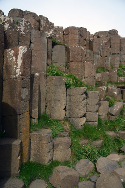 Basalt columns formed from the contraction of cooling lava