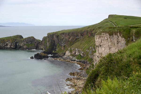 View east from Larrybane Quarry to Carrick-a-Rede