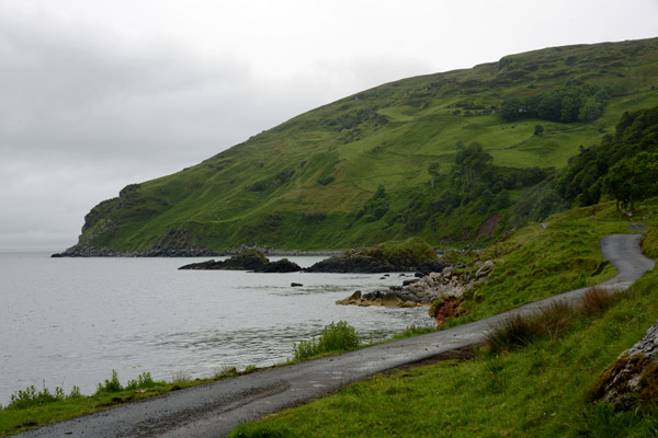 The road along Murlough Bay to Torr Head Beach