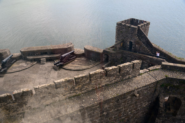 Middle Ward of Carrickfergus Castle from atop the Keep