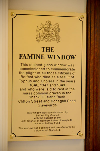 The Famine Window, Belfast City Hall
