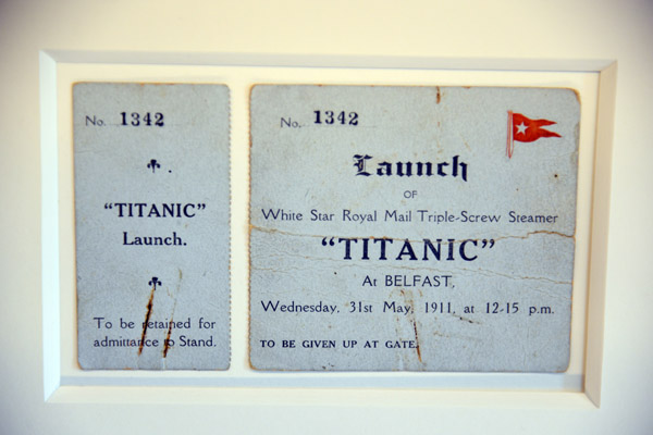 Ticket to the Titanic Launch, 31 May 1911