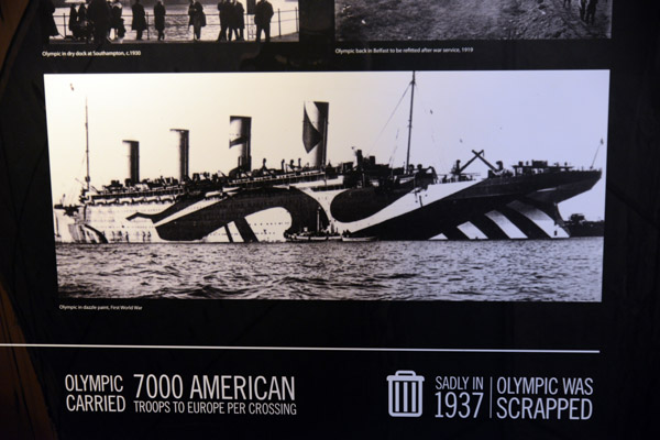 Titanic's sister ship Olympic in dazzle paint during World War I - sadly scrapped in 1937