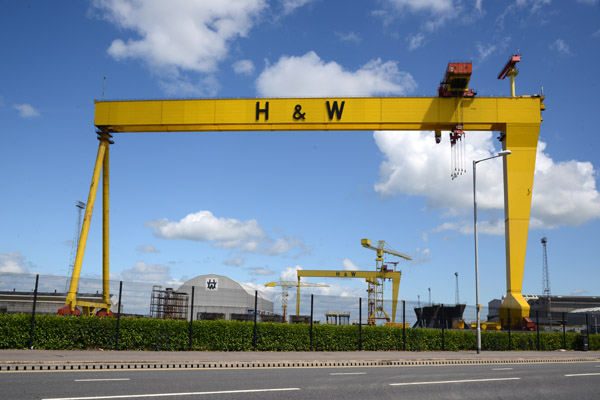 The H&W gantry cranes are nicknamed Sampson & Goliath