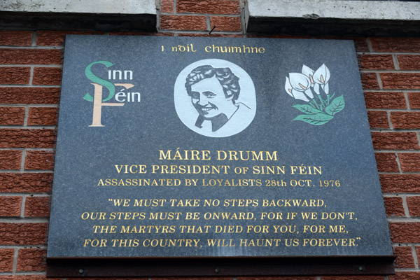 Vice President of Sinn Fin Mrie Drumm, assassinated by Loyalists 28 Oct 1976