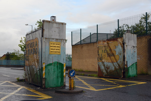 The Wall separating Catholic Falls Road from the Protestant Shankill Road