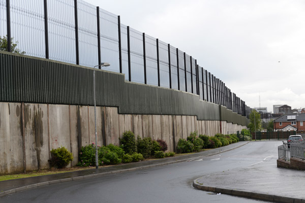 Falls side of the Pease Wall, Bombay Street, West Belfast