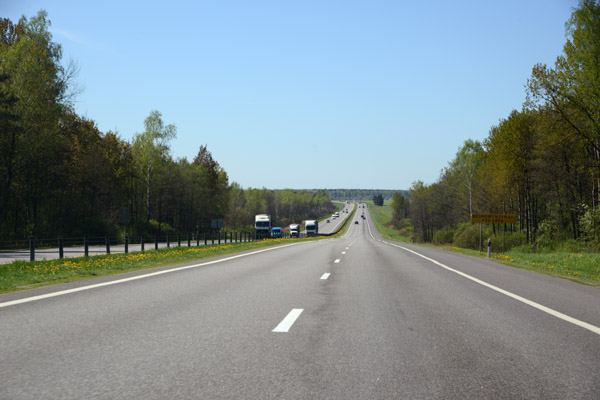 Motorway through the Belarusian forest