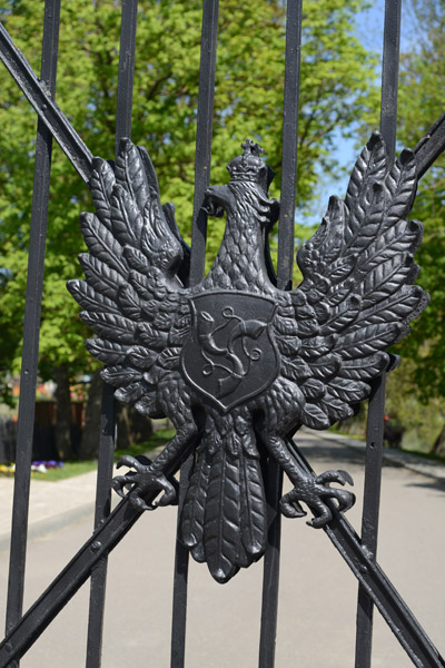 Eagle with the Radziwiłł family crest on the gate to Nesvizh Park