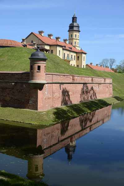Moat and southwest bastion of Nesvizh Castle