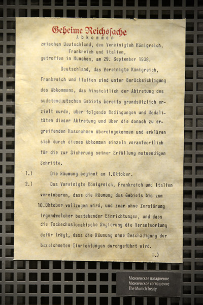 The Munich Treaty of 29 September 1938