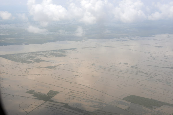 Flooded fields between Siem Reap and Tonle Sap, Cambodia