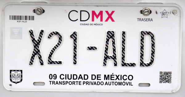 Mexican License Plate - Mexico City