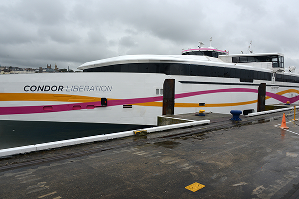 Boarding the Condor Liberation bound from Guernsey to Jersey