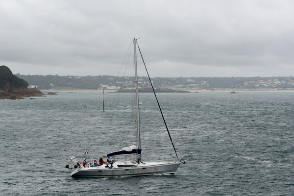 French sailboat off Jersey, Channel Islands