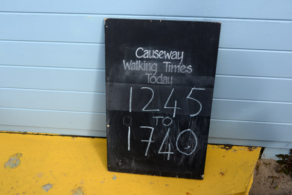 Causeway Walking Times to Elizabeth Castle, St Helier