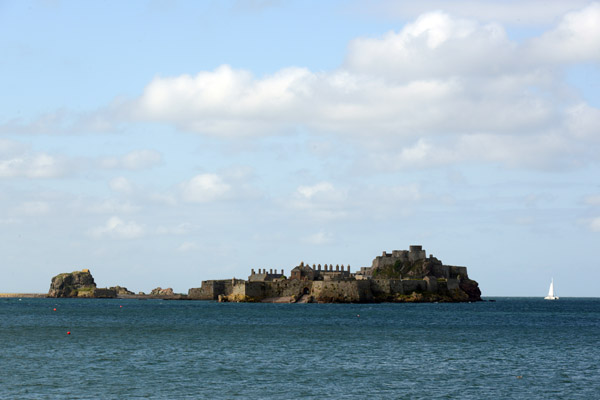 Elizabeth Castle is on an island assessable at low tide by a Causeway