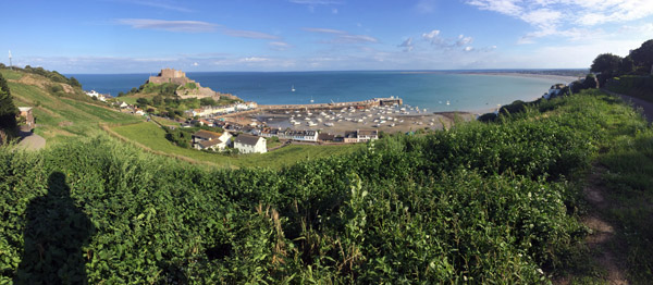 Panorama of Mont Orgueil Castle and Gorey