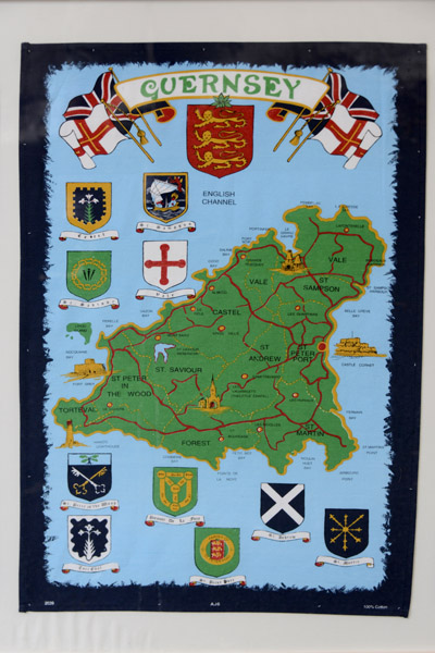 Map of Guernsey with the 10 Parishes