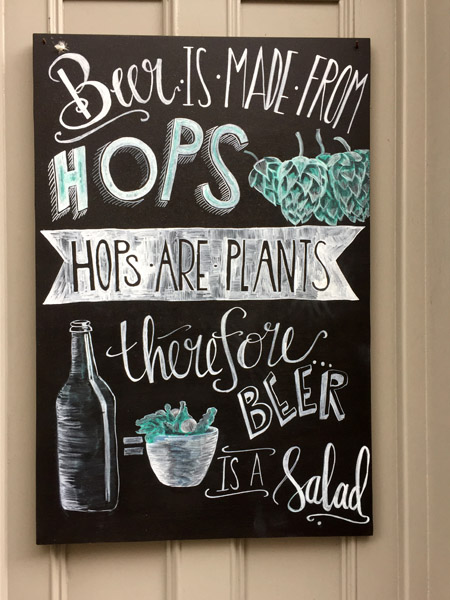 Beer is made from Hops. Hops are Plants therefore Beer is a Salad