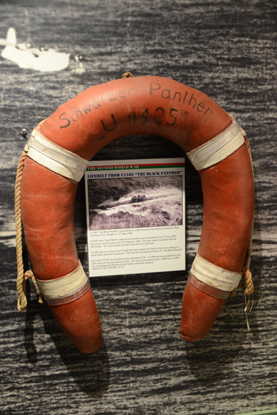 Life preserver of the German U-Boat Schwarzer Panther which surrendered in May 1945