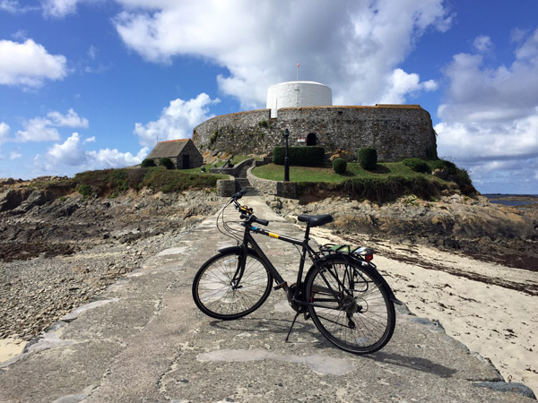 Stop at Fort Grey on a cycle ride around Guernsey