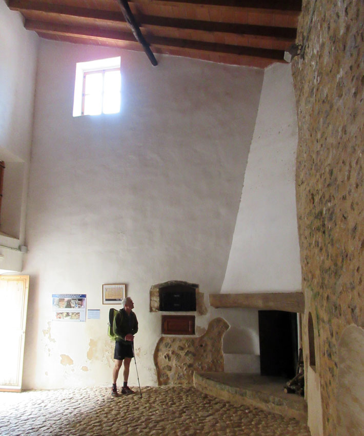 Day 6 Galatzo Finca in the hall with an olive press powered by donkeys
