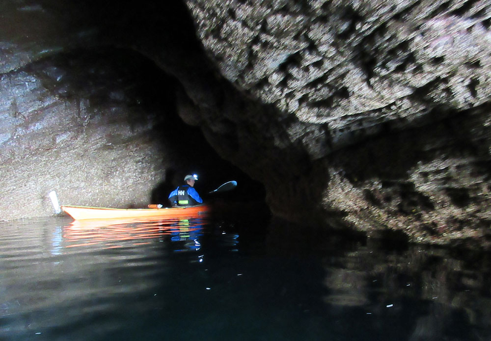 Aug 17 Lybster to Whaligoe coastline- Martina disappears into cave