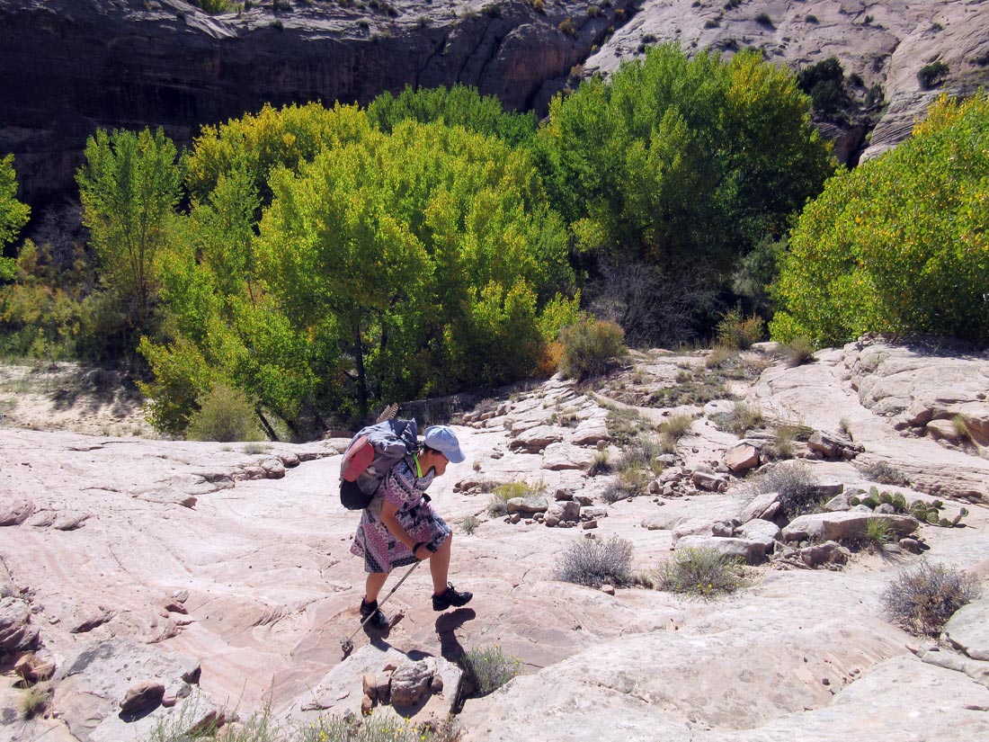 Escalante River exit up onto the Bringham Tea Bench