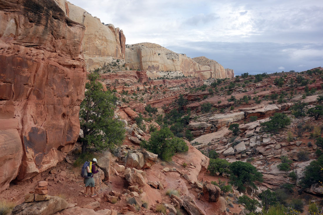 Post Trail was a superb route over slickrock- dropping back into Lower Muley Twist