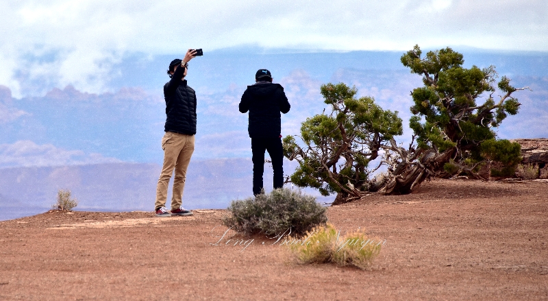 Selfie on the edge at Shafer Canyon Viewpoint Canyonlands National Park Moab Utah 080 