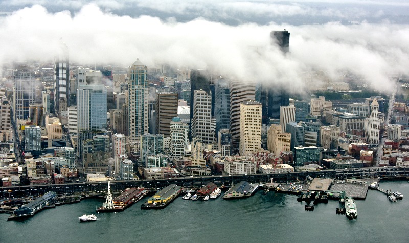 Another Grey and Cloudy Seattle Waterfront Great Wheel Alaskan Viaduct 310  